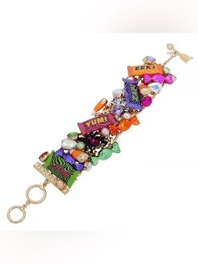 Betsey Johnson Ghoul Friends Halloween Candy Toggle Bracelet Glow in the Dark